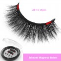 1 pair Magnetic 3d mink eyelashes glueless 18 styles