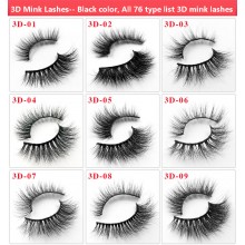 1 pairs 100% 3D mink Lashes colorful crystal round box