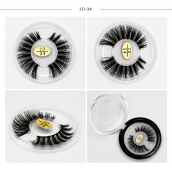 One pair Thick Curled Mink False Eyelashes b022