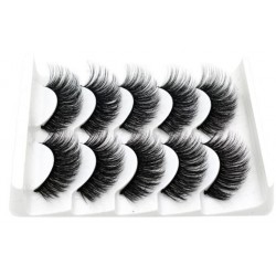 5 Pairs Mink Hair Thick Curled False Eyelashes b210