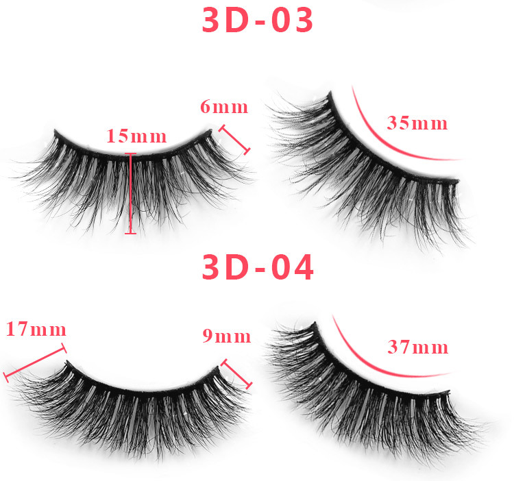 3d mink lashes size details 03