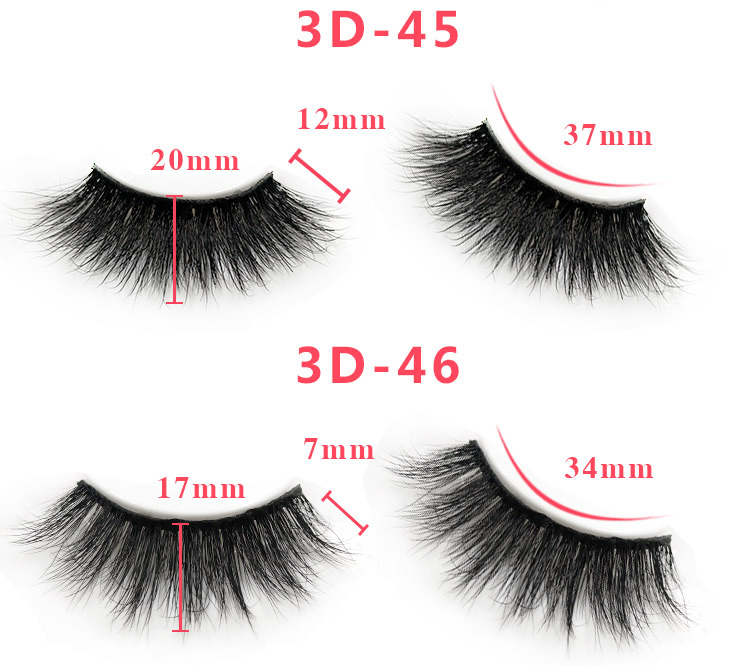 3d mink lashes size details 0561