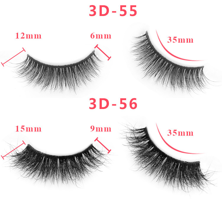 3d mink lashes size details 05641