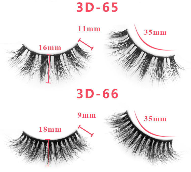 3d mink lashes size details 0231