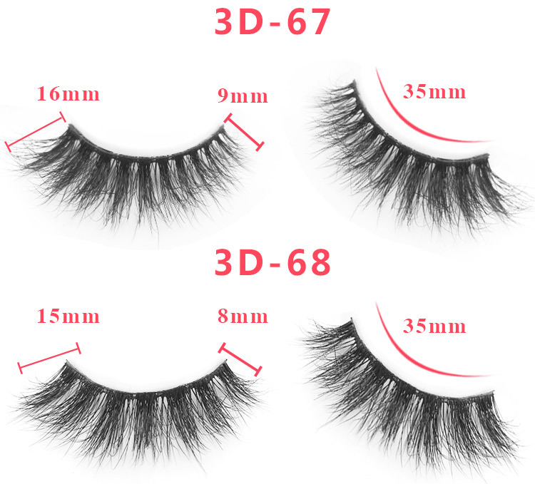 3d mink lashes size details 02351