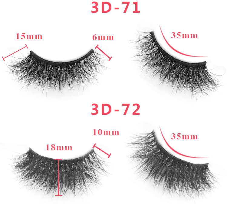 3d mink lashes size details 0871